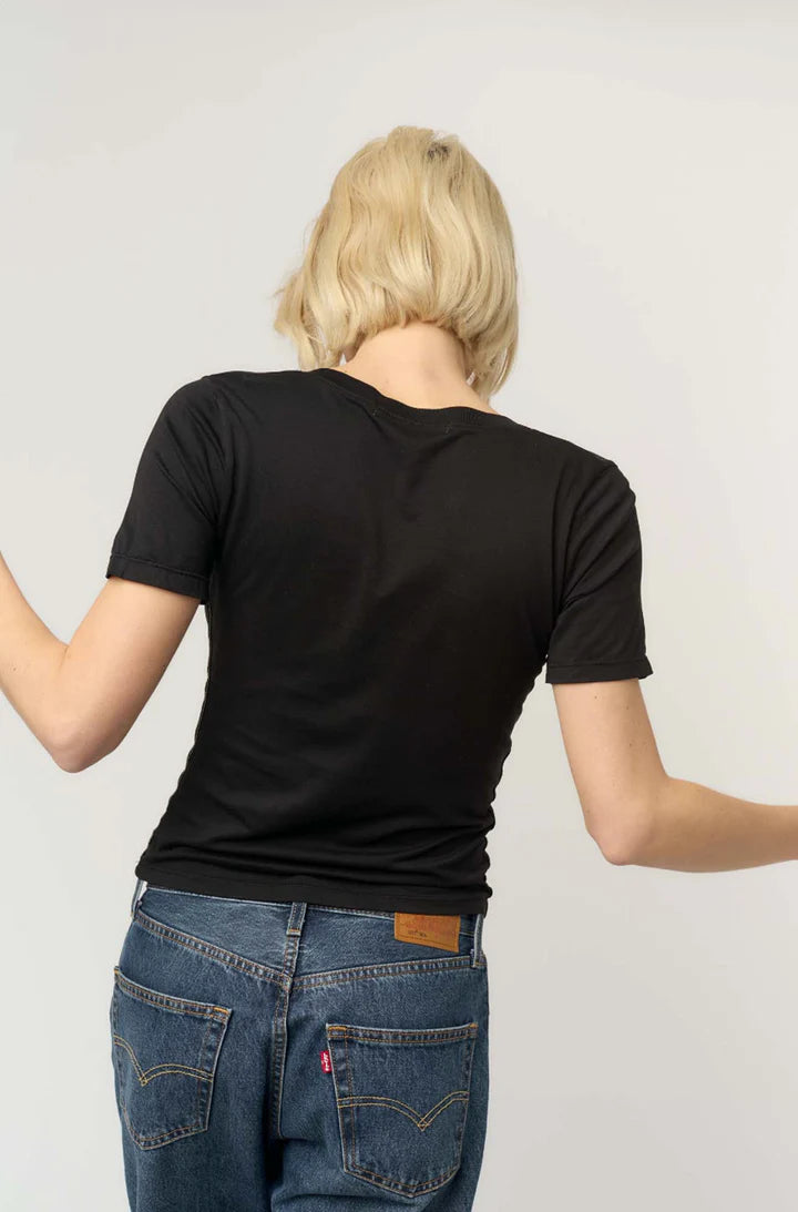It Girl V-Neck Tee - Black