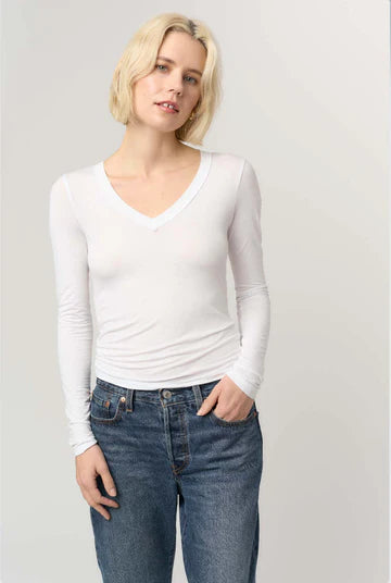 Project Social Solace V-Neck Long Sleeve - White