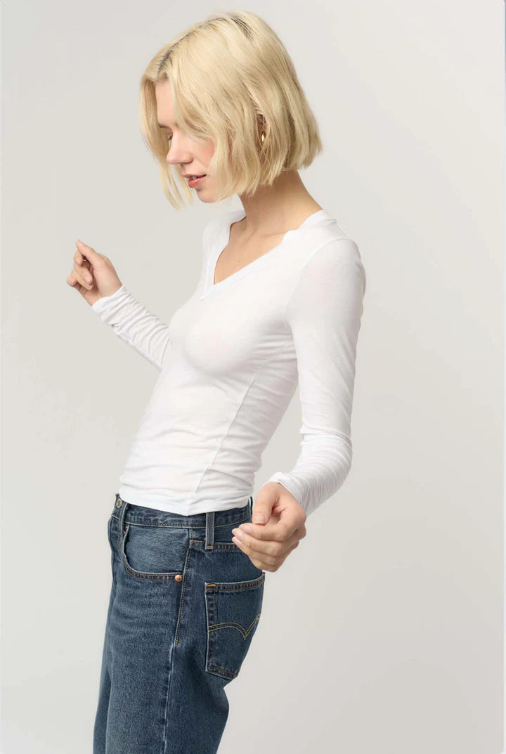 Project Social Solace V-Neck Long Sleeve - White