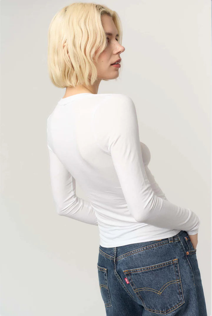 Project Social Solace V-Neck Long Sleeve - White