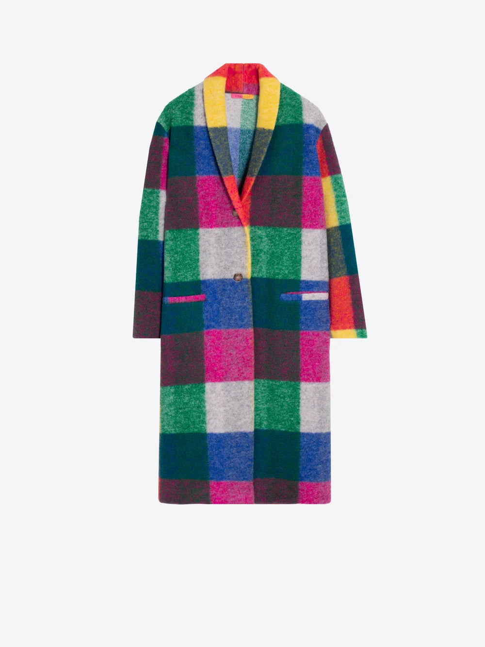 Vilagallo 33793 Long Multicolor Gingham Coat