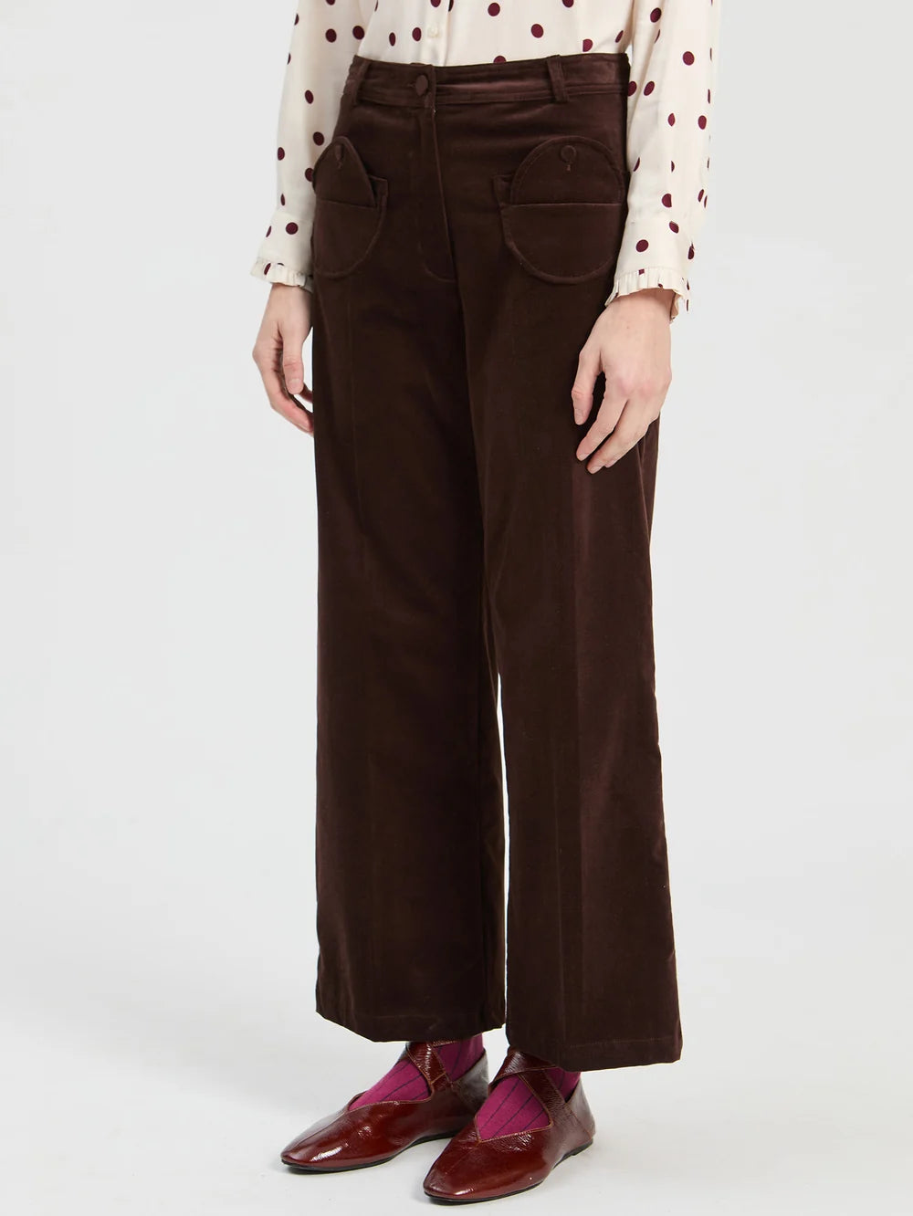 Vilagallo Brown Velvet Trousers 33840