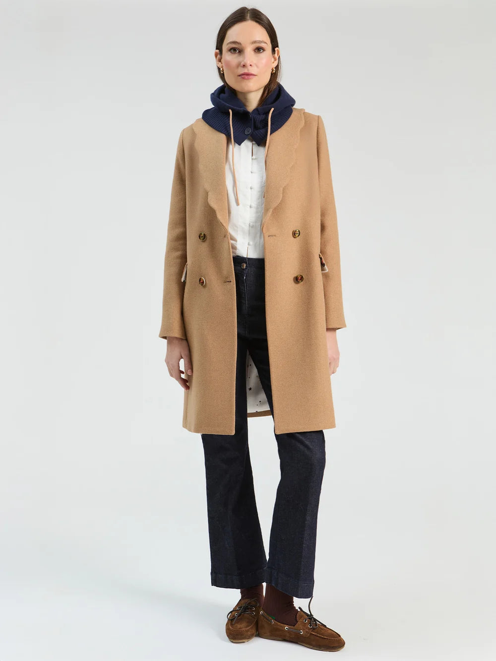 Vilagallo Wool Cost Camel Ondulina 33869