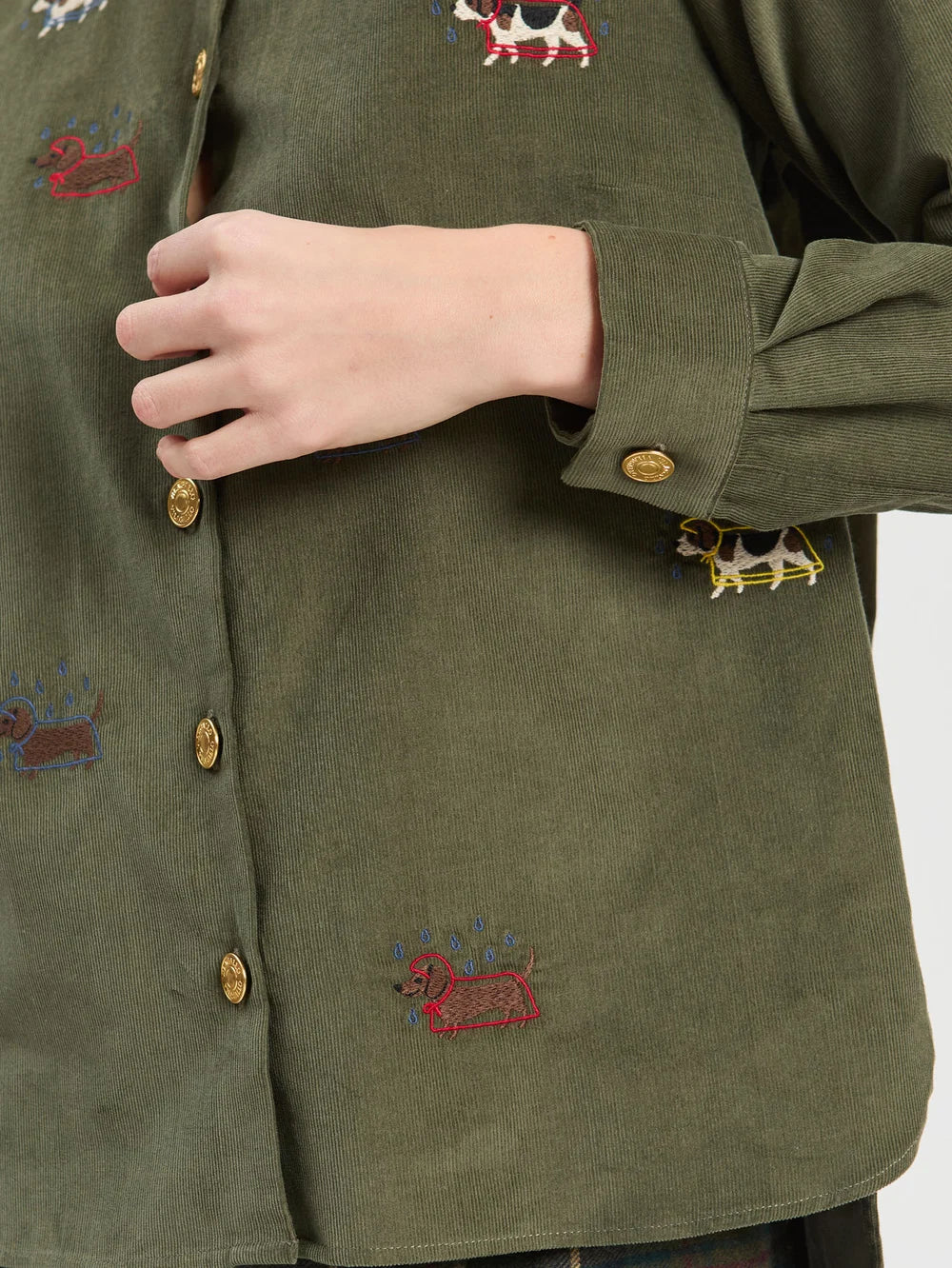 Vilagallo 33928 Fine Corduroy Green Shirt