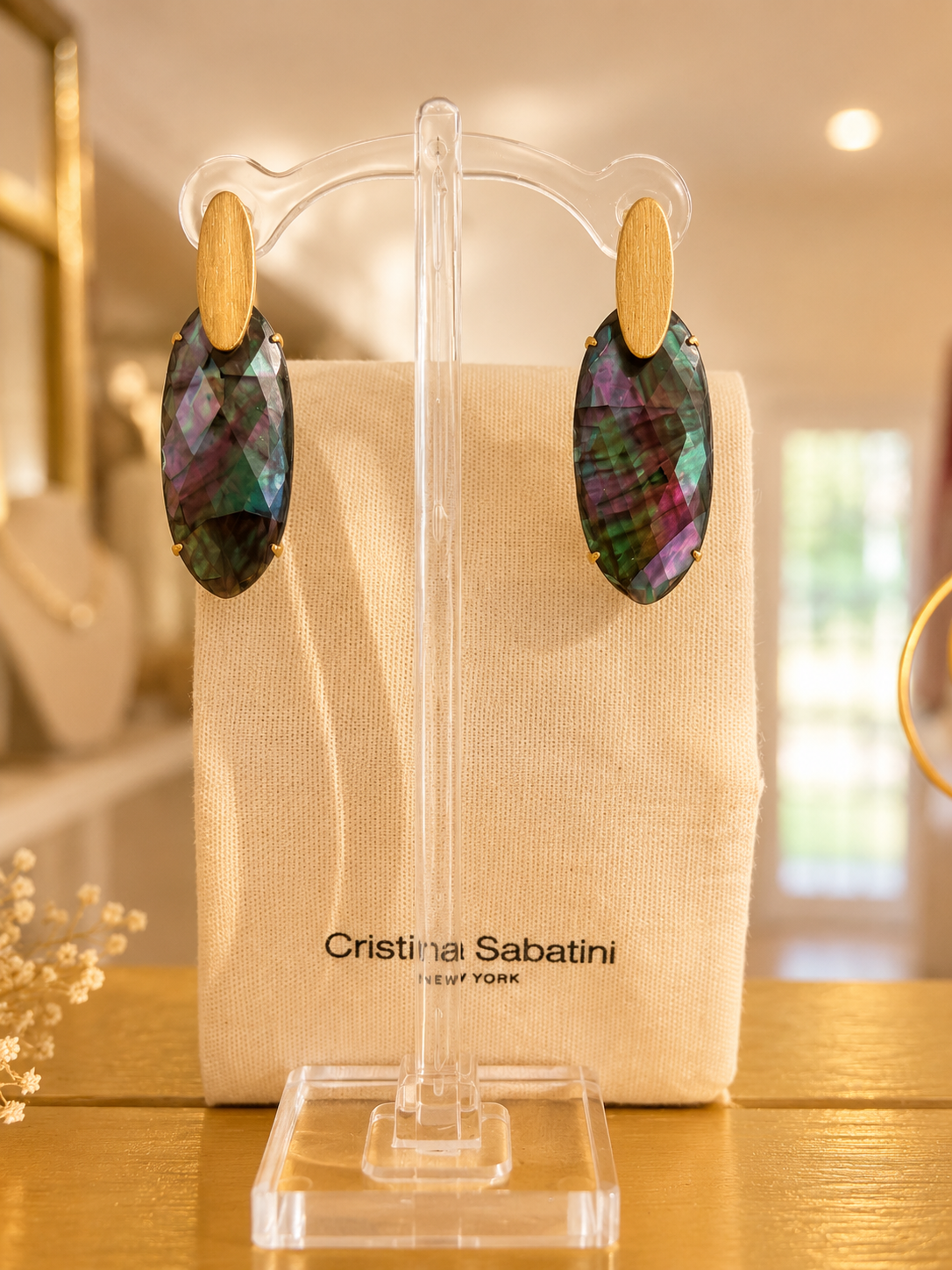 Gold Multicolor Chrome Earrings