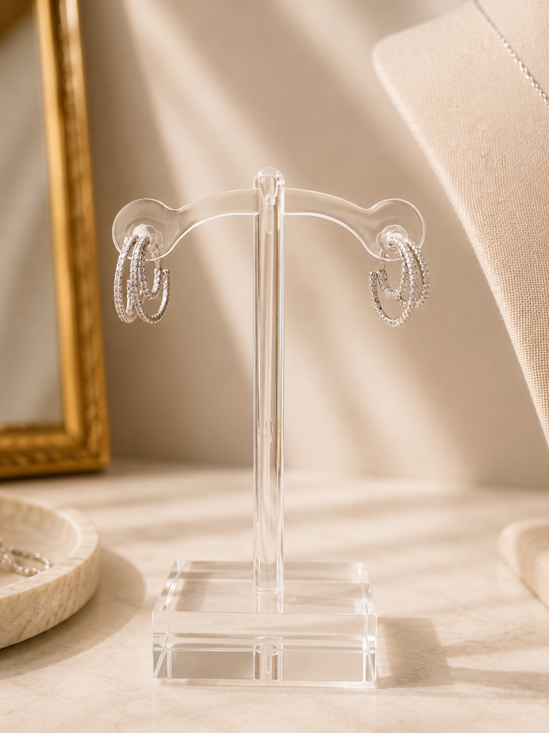 Silver Double Hoop Earrings