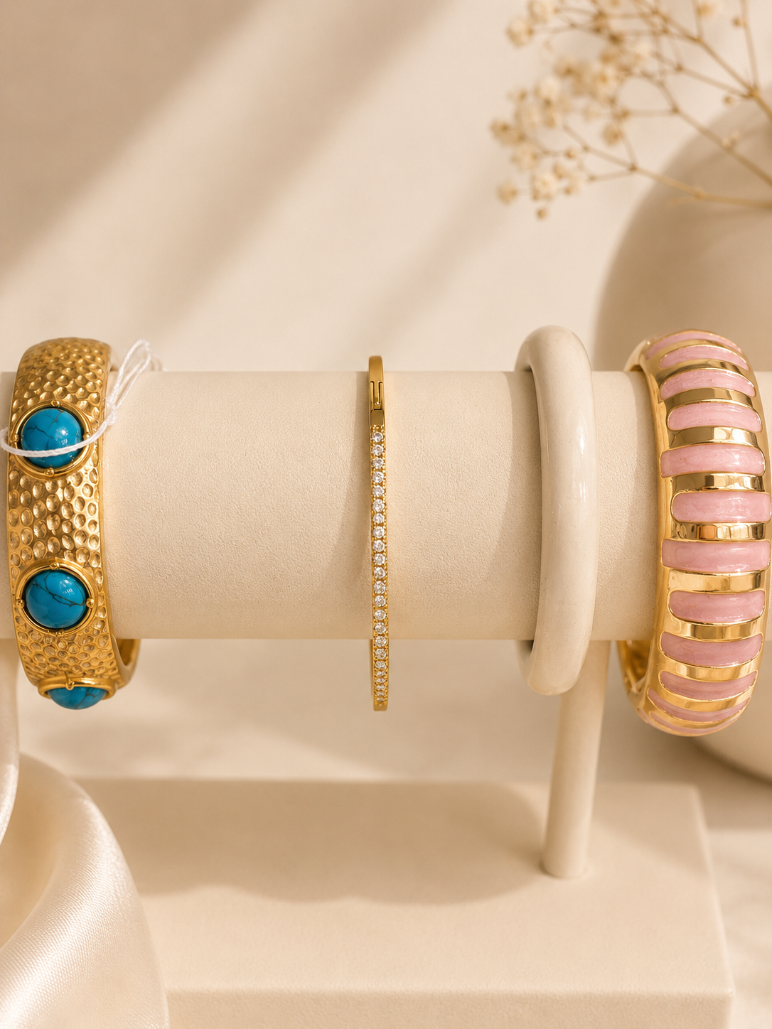 Gold Bracelet with Crystal