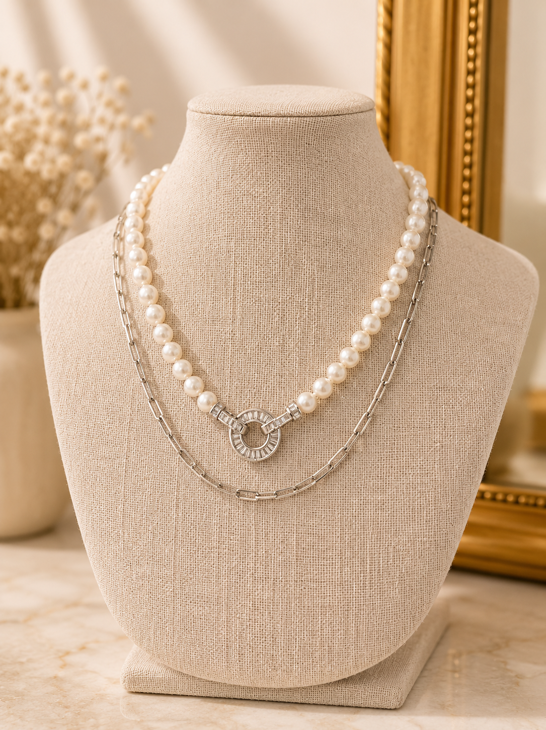 Silver Pearl Necklace