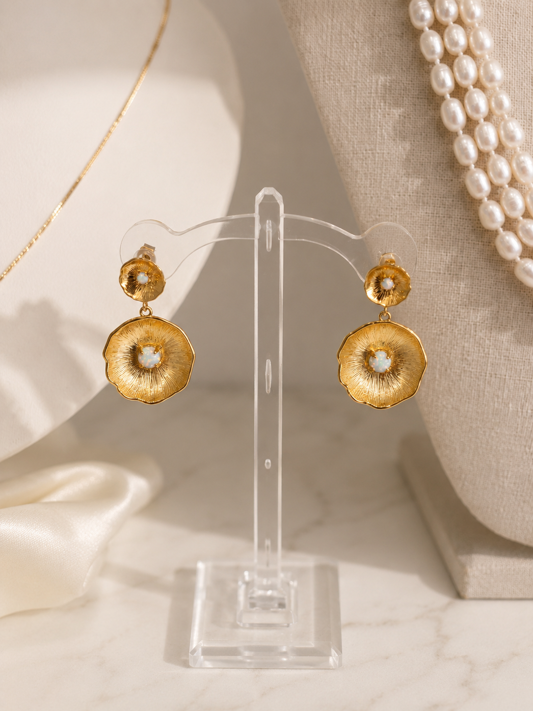 Gold Crystal Drop Earrings