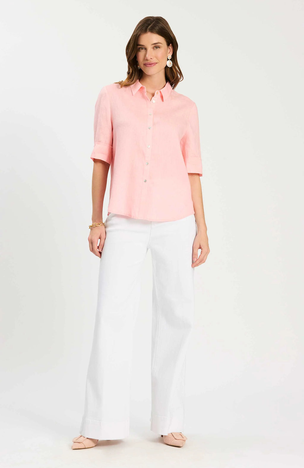 Tyler Boe 30006EE Tommy Linen Shirt in Pale Rosette
