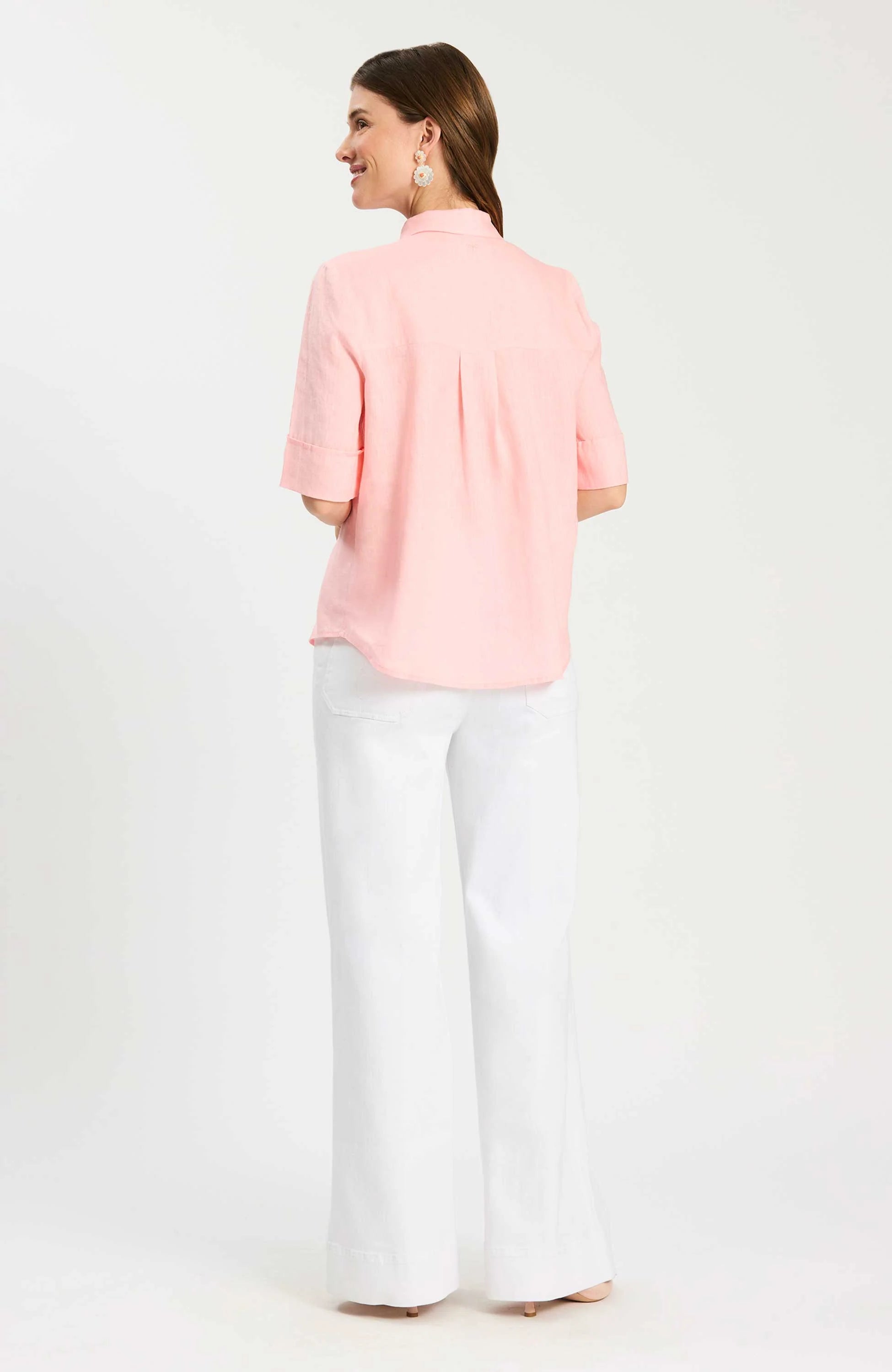 Tyler Boe 30006EE Tommy Linen Shirt in Pale Rosette