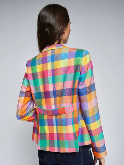 Vilagallo 33556 Multicolor Gingham Plaid Jacket