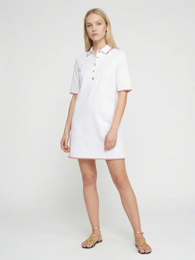 Vilagallo 33426 White Dress with Red Trim