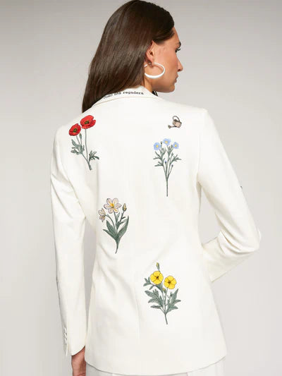 Vilagallo 33221 White Jacket with Embroidered Flowers