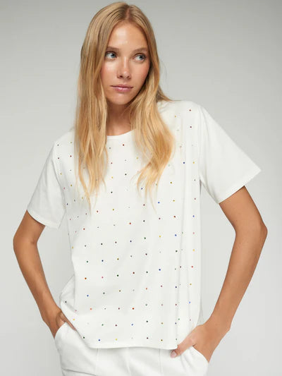 Vilagallo 33227 White T-Shirt with Rhinestones