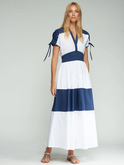 Vilagallo 33434 White and Navy Dress