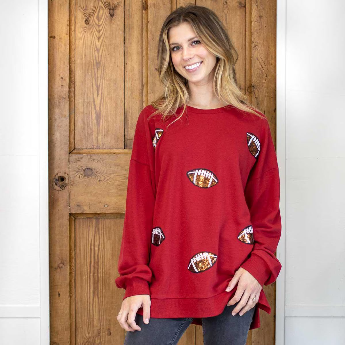 Football Queen Sequin Sweatshirt