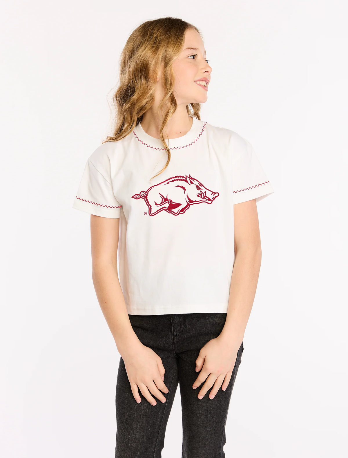 The Girls Embroidered Tee | Arkansas