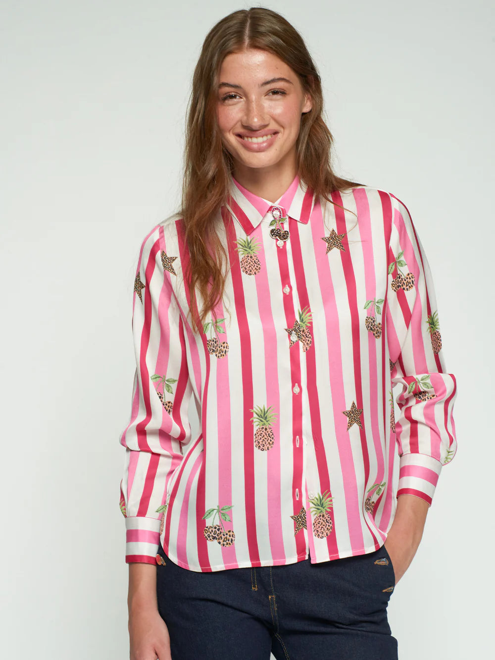Vilagallo 33641 STRIPED AND LEOPARD SHIRT